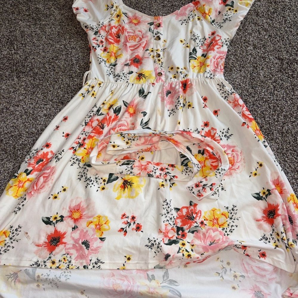 No Boundaries Floral Dress - Pink, Yellow, White
